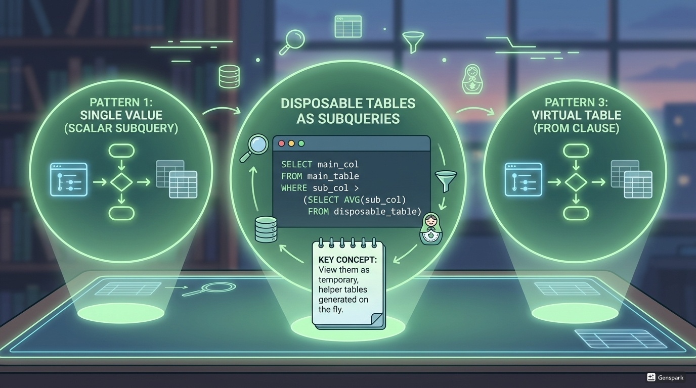 サブクエリ（副問合せ）を「使い捨てテーブル」と考えれば怖くない！3つの活用パターン