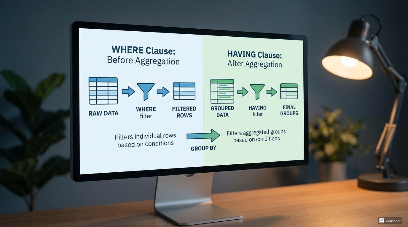 WHEREとHAVING、どっちを使う？「集計前」と「集計後」の違いを完璧に理解する